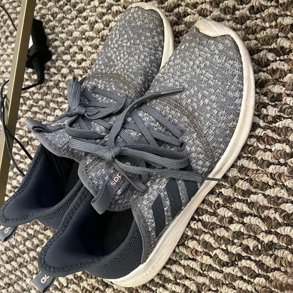 Adidas grey running shoes